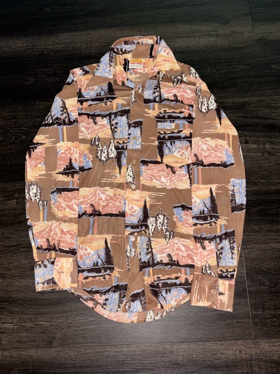 Other - Vintage 70s Zayre Matt Andrew’s Western Style Line Tree Button Down AOP Shirt